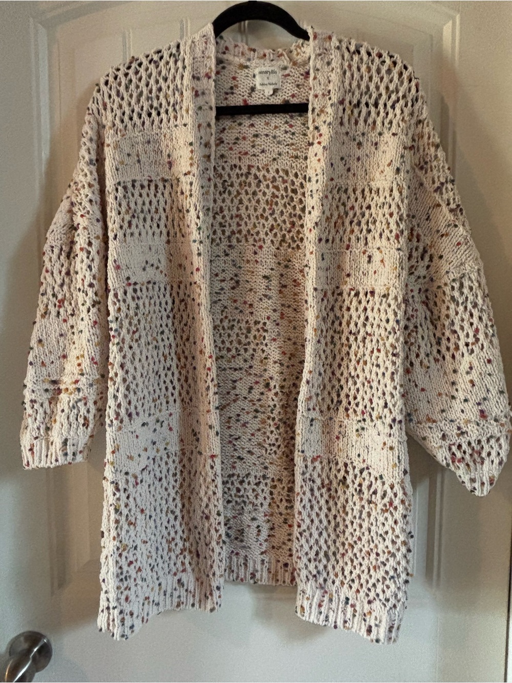 Amaryllis Open-Knit Speckled Cardigan